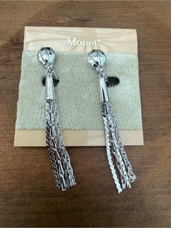 Monet Jewelry - Monet Silver Tassel Multi-Chain Drop Earrings